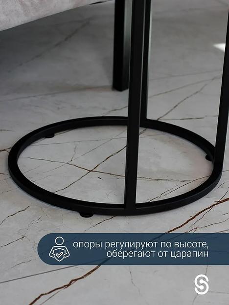 Журнальный круглый столик STIL_MET 37×37×67.5 см серый, чёрный, опт фото 3