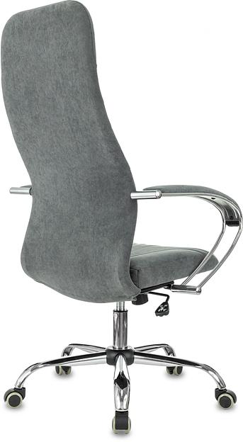 Кресло руководителя Бюрократ CH-610SL темно-серый Alfa 44 крестов. металл хром фото 4