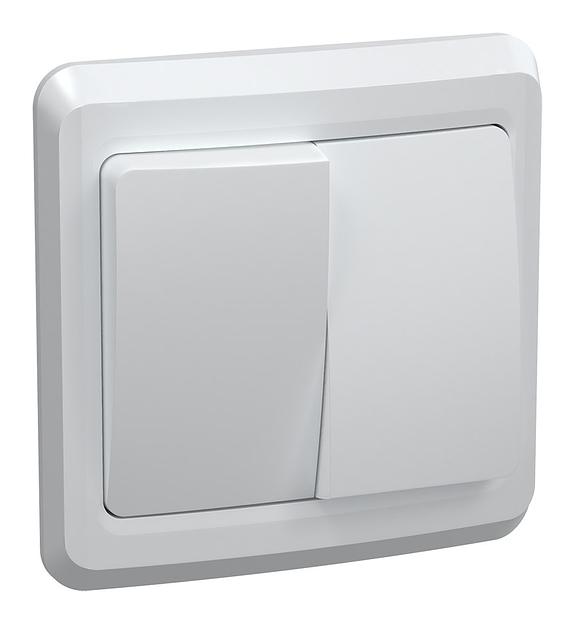 Выключатель IEK Вега скрыт. 2кл. IP20 белый (упак.:1шт) (EVV20-K01-10-DM) фото 1