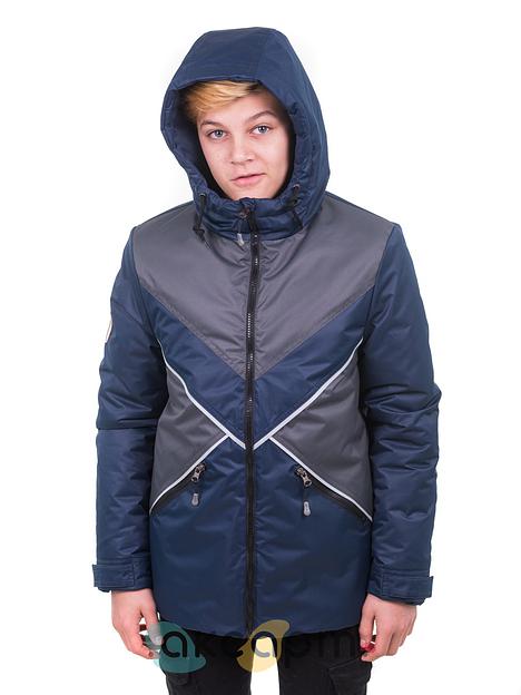 Куртка «Влад» 40, 164 темно-синий/серый ОПТ фото 1