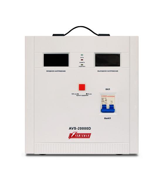 Стабилизатор POWERMAN AVS 20000D, ступенчатый регулятор, цифровые индикаторы уровней напряжения, 20 KВА, 140-260В, максимальный входной ток 100А, клеммная колодка, IP-20, напольный, 410мм х 280мм х 310мм, 30.9 кг. POWERMAN AVS 20000D фото 2