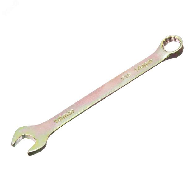 Ключ комбинированный, 14 мм, желтый цинк фото 1