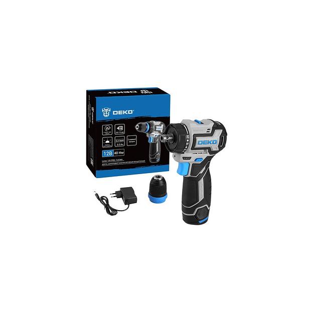 Дрель-шуруповерт DEKO Loner 12V Pro, 3Ач, с одним аккумулятором [085-1121] фото 1
