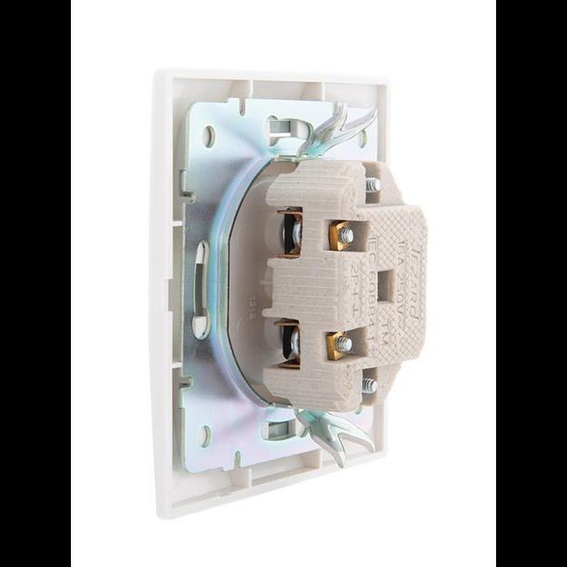 Розетка 1-м СП Mira 16А IP20 без заземл. с сер. вставкой керамика бел. LEZARD 701-0215-121 фото 5