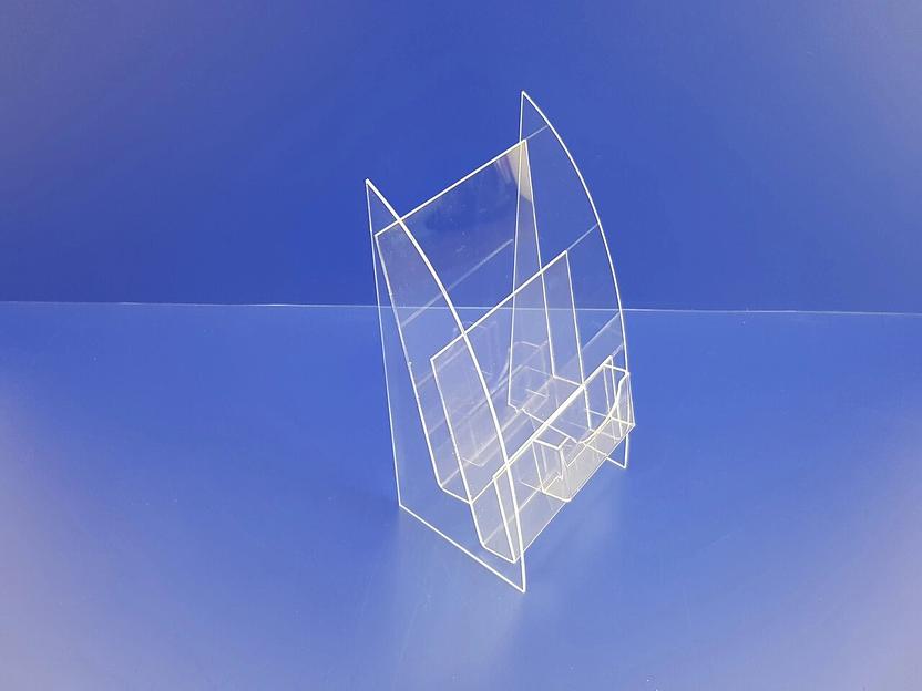 Подставка для буклетов ф-а5(2 яруса)с визитницей. фото 1