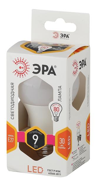 ЭРА Б0032246 Лампочка светодиодная STD LED A60-9W-827-E27 E27 / Е27 9Вт груша теплый белый свет фото 2