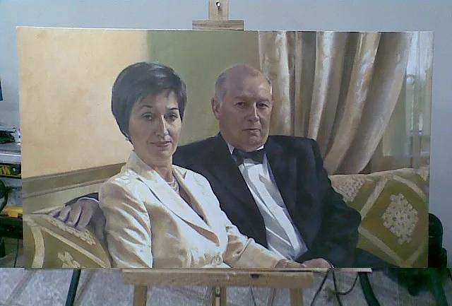 Семейный портрет маслом на холсте 1180×850 мм на заказ от творческой мастерской «Лотос» г. Астана фото 1