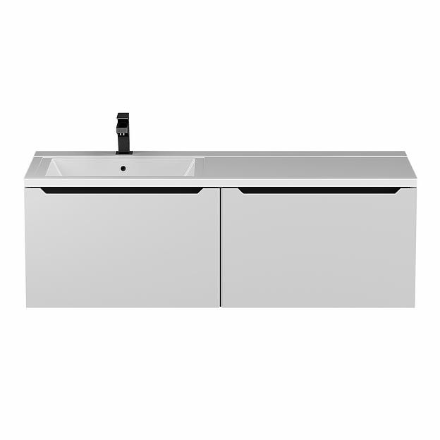 Тумба под раковину для ванной Uperwood Tanos 120 см, подвесная, левая, белый/графит фото 5