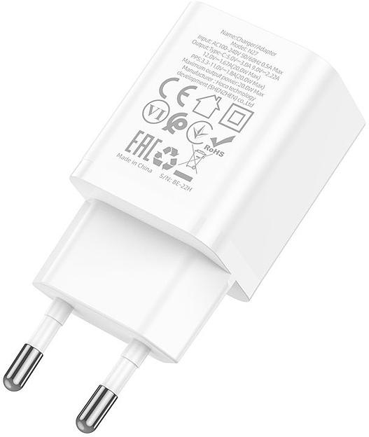 Сетевое зар./устр. Hoco N27 White 20W (PD+QC+AFC) USB-C белый фото 2