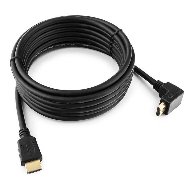 Кабель Cablexpert Кабель HDMI Cablexpert CC-HDMI490-15, 4.5м, v1.4, 19M/19M, углов. разъем, черный, позол.разъемы, экран, пакет (066044) {50} фото 1
