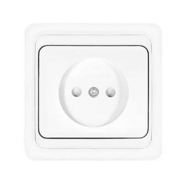 Розетка 1-м СП Валери 16А IP20 без заземл. защ. шторки бел. UNIVersal В0022x фото 1