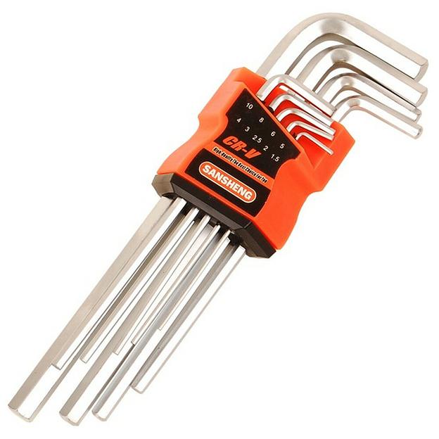 Набор Удлиненных Г-Образных Шестигранных Ключей Sansheng T10-T50 9шт Ss-9pc-Long фото 2