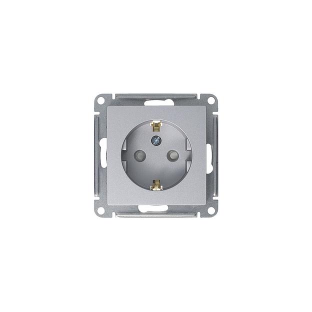 Systeme electric ATN000345 ATLASDESIGN РОЗЕТКА с заземлением со шторками, 16А, механизм, АЛЮМИНИЙ фото 4