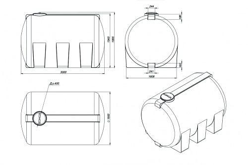 Емкость горизонтальная H 8000 фото 2