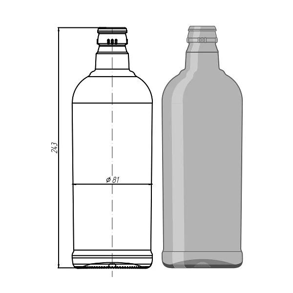 Стеклотара «Wodka Bottle» 005-КПМ-30 750 мл ОПТ фото 1