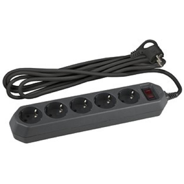 Эра Б0019737 Сетевой фильтр USF-5es-5m-B (черный) с заземл, 3x0,75мм2, с выкл, 5гн, 5м {защита от короткого замыкания, от перегрузки, от импульсных помех} фото 1