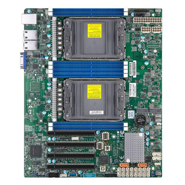 Материнская плата Supermicro Motherboard 2xCPU X12DPL-i6 3rd Gen Xeon Scalable TDP 185W/8xDIMM/ 12XSATA/ C621A RAID 0/1/5/10/2x1Gb/4xPCIex16/M.2Bulk (MBD-X12DPL-i6-B) фото 1