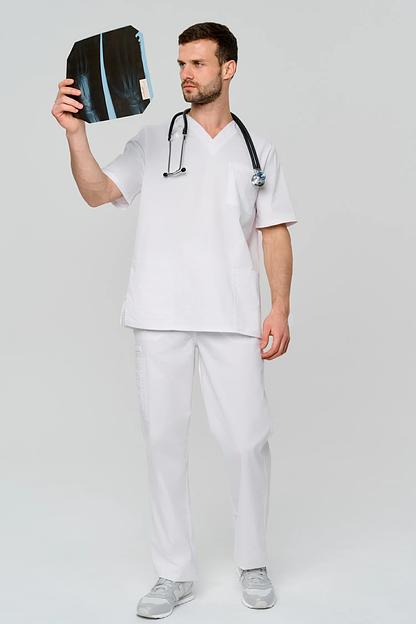 Брюки медицинские мужские MG1-01-25-0, 0 (Белый) на заказ, опт фото 2