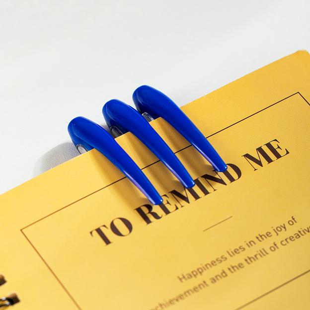 Ручка шариков. Deli Arris Golden CQ40-BL прозрачный d=0.7мм син. черн. фото 5