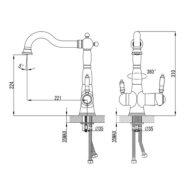 Смеситель Lemark Villa LM4858B для кухни с подключением к фильтру с питьевой водой фото 2