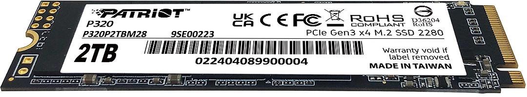 Накопитель SSD Patriot PCIe 3.0 x4 2TB P320P2TBM28 P320 M.2 2280 фото 2