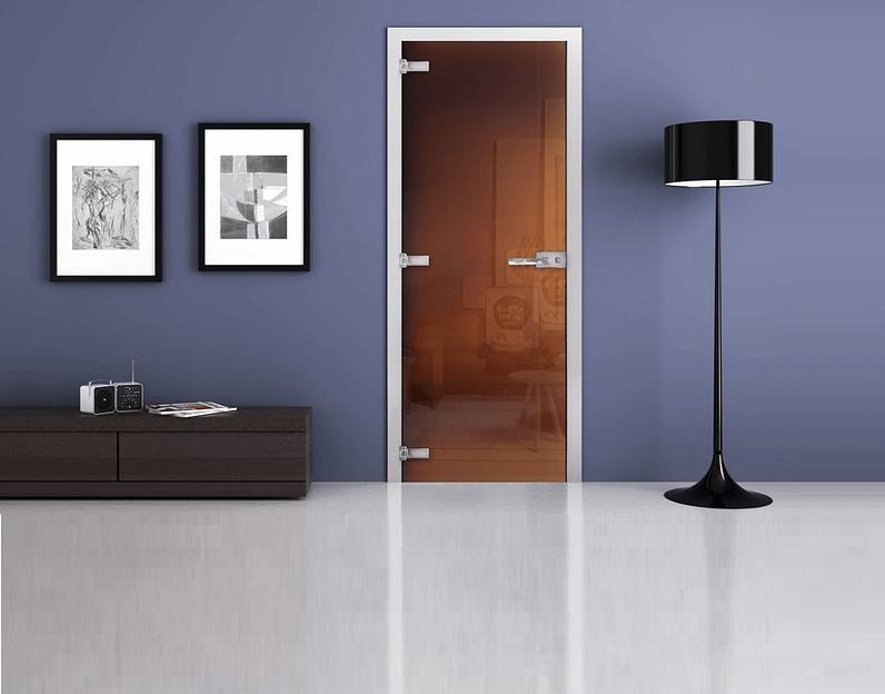 Стеклянная межкомнатная дверь с тонированным полотном 2000х700 бронза опт фото 1