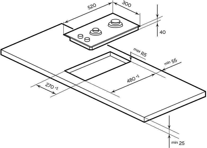 Газовая варочная поверхность Lex GVG 323A BBL черный фото 4