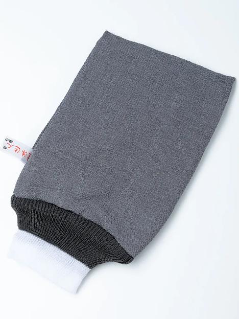 Мочалка для пилинга, скраб-рукавица, варежка скрабер чёрно-серый опт фото 2