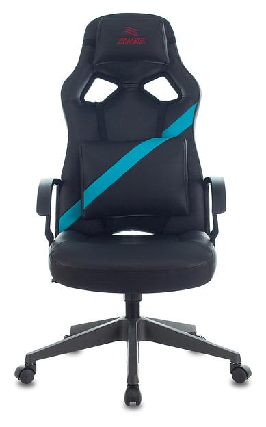 Кресло игровое Бюрократ ZOMBIE DRIVER черный/голубой искусственная кожа с подголов. крестовина пластик фото 2