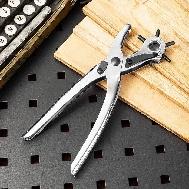 Револьверный дырокол для кожи 6-в-1 Deli DL1919С 215мм, диаметр пуансона: 2, 2,5, 3, 3,5, 4, 4,5мм, сталь Cr-V фото 9