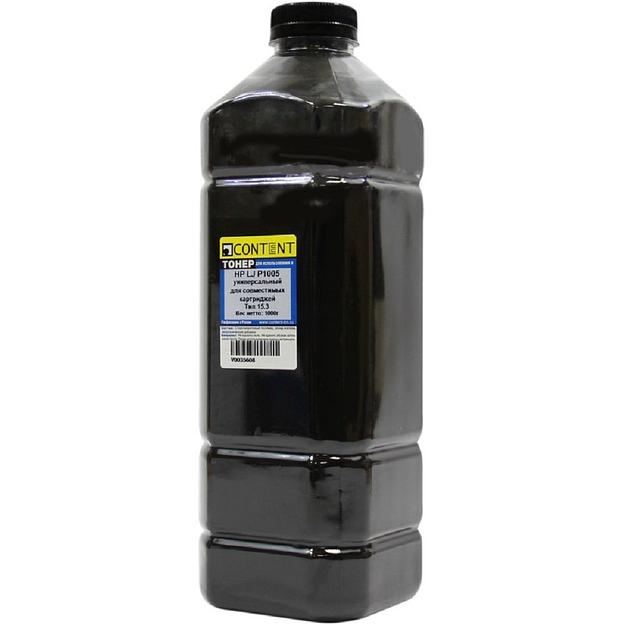 Content Тонер Универсальный для HP LJ P1005 для совмест. карт., Тип 15.3, Bk, 1 кг, канистра фото 1