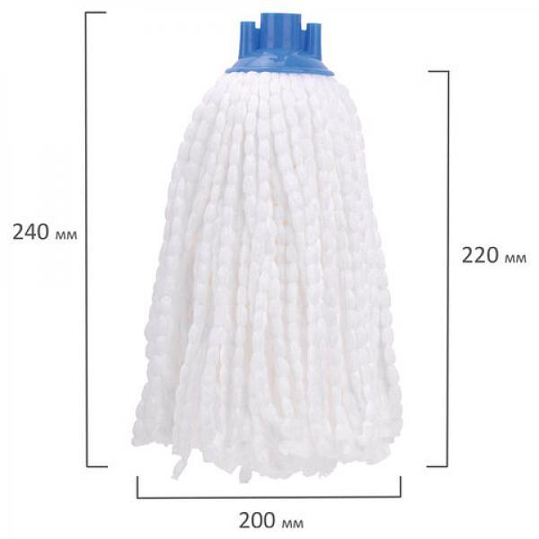 Насадка МОП веревочная для швабры, крепление еврорезьба, микрофибра, длина 24 см, 115 г, LAIMA, 603123 фото 2
