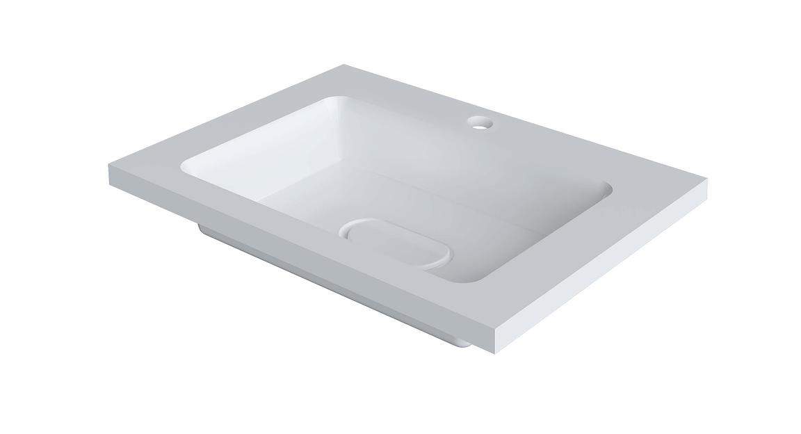 Раковина для ванной полувстраиваемая Uperwood Modul 65 см, белая глянцевая фото 5