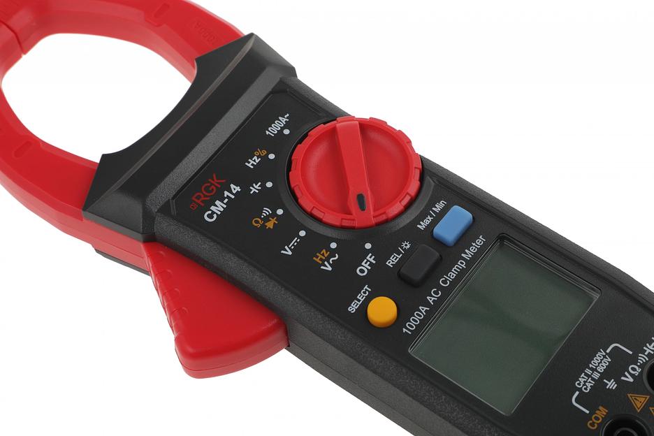 Клещи токоизмерительные RGK CM-14 цифр. измер.ток:переменный черный/красный (755115) фото 8