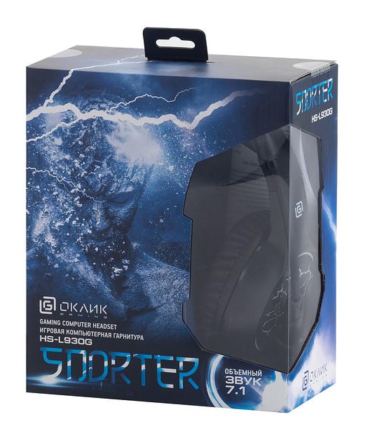 Наушники с микрофоном Оклик HS-L930G SNORTER черный 2м мониторные USB оголовье (HS-L930G) фото 8