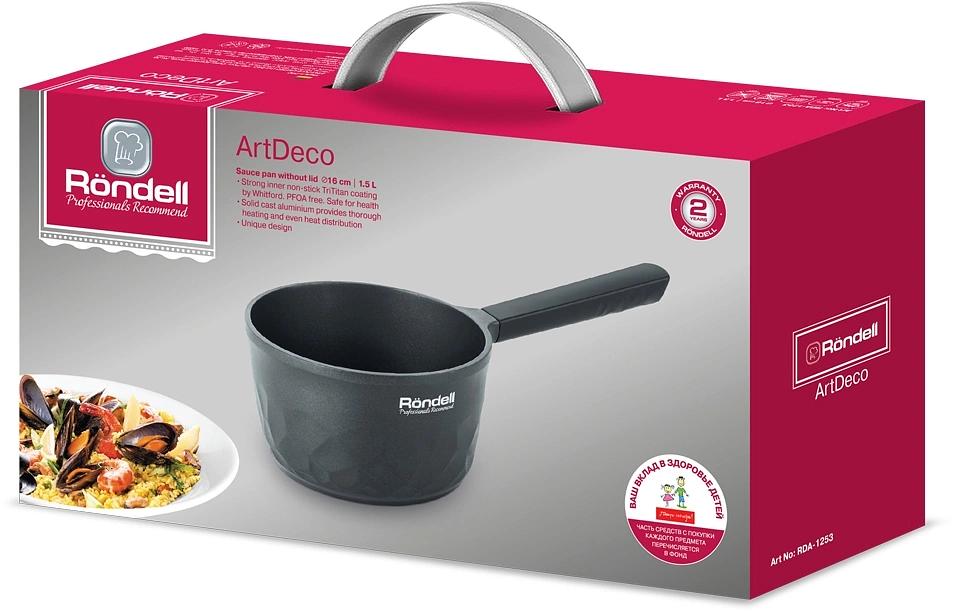 Ковш Rondell ArtDeco RDA-1253 1.5л. d=16см (без крышки) черный фото 3