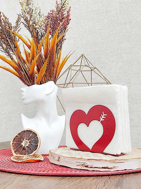 Салфетница Валентинка  , держатель для салфеток на стол, Красный цвет фото 2