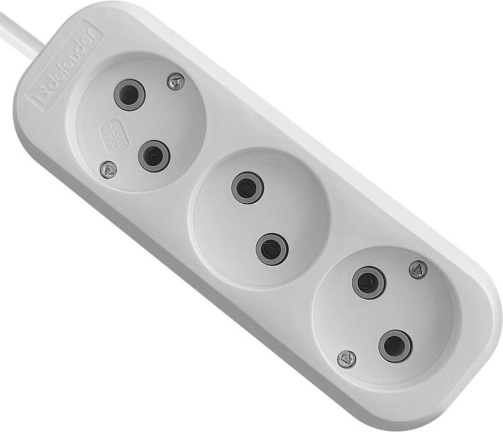 Сетевой удлинитель Defender B230 15м (3 розетки) белый (пакет ПЭ) фото 4