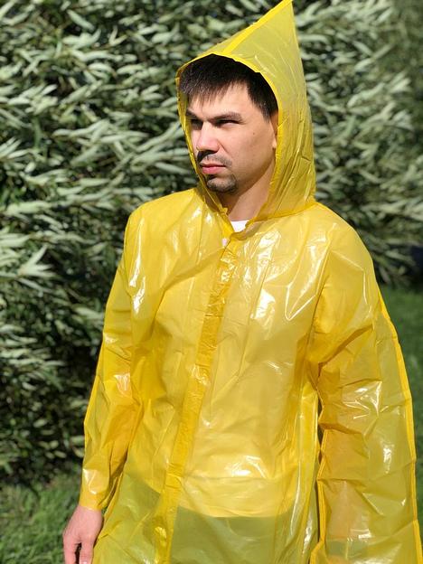 Плащ-дождевик с капюшоном ZRC длинный, плёнка фото 2