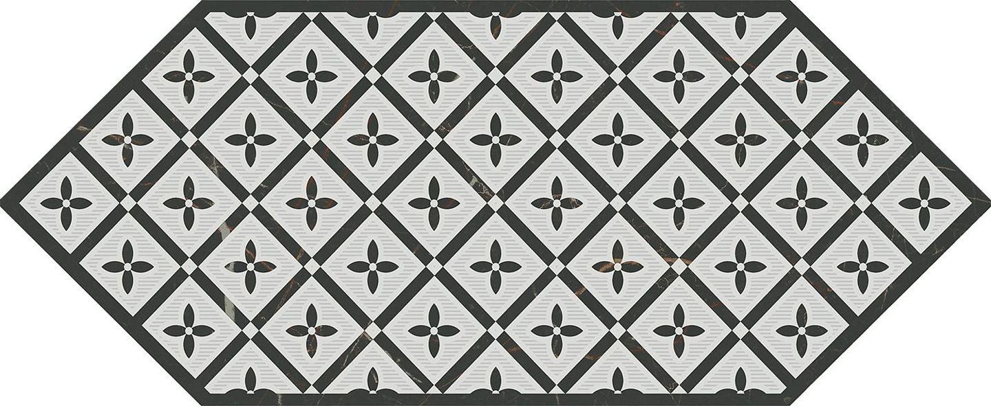 Декор Kerama Marazzi Келуш 5 черно-белый 140x340 фото 1