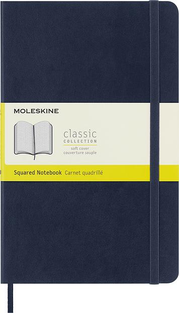 Блокнот Moleskine CLASSIC SOFT QP617B20 Large 130х210мм 192стр. клетка мягкая обложка синий сапфир фото 1