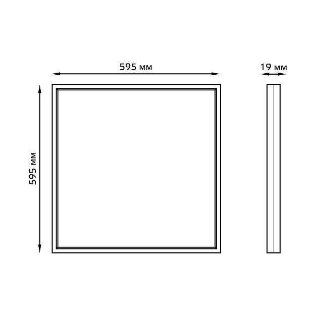 Светильник светодиодный универсальный LED ДВО 36 Вт 3150 Лм 6500К 595х595х19 мм IP20 матовый Офис Gauss Gauss 842123340 фото 7
