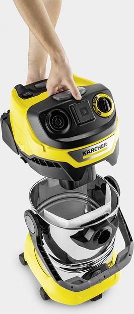 Строительный пылесос Karcher WD 6 P S V-30/6/22/T 1300Вт (уборка: сухая/сбор воды) желтый фото 4
