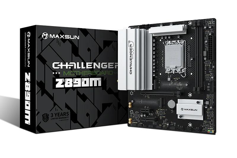 Материнская плата MAXSUN MS-Challenger Z890M, LGA1851, Z890, 2*DDR5, 3*SATA3, 2*M.2, USB 3.2, USB 2.0, Type-C, 1*PCIEx16, 1*PCIex4, 1*PCIex1, HDMI+DP, mATX фото 1