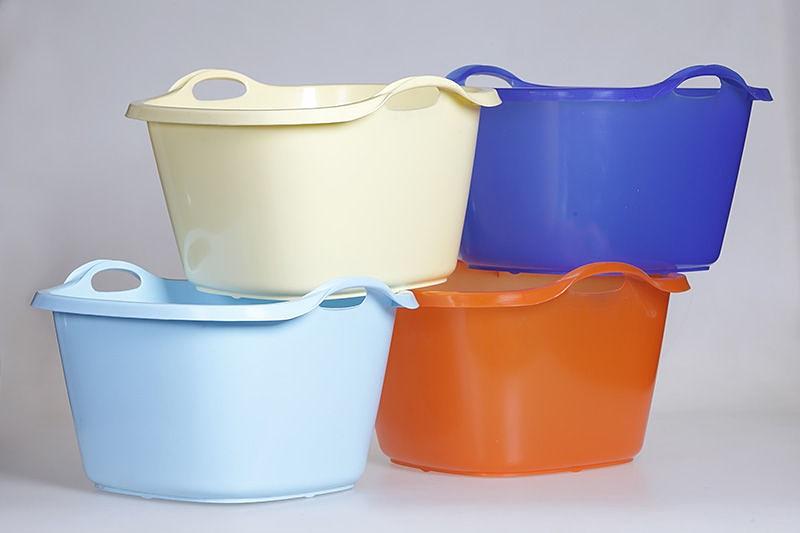 Таз 28 л. 440*440 мм. h=255 мм. квадрат. пищевой п/п цвет в ассортименте /1/25/ фото 1