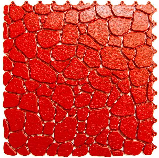Aqua Stone – антискользящее дренажное покрытие, Цвет Красный RAL 3020, Толщина модуля 10 мм. фото 1