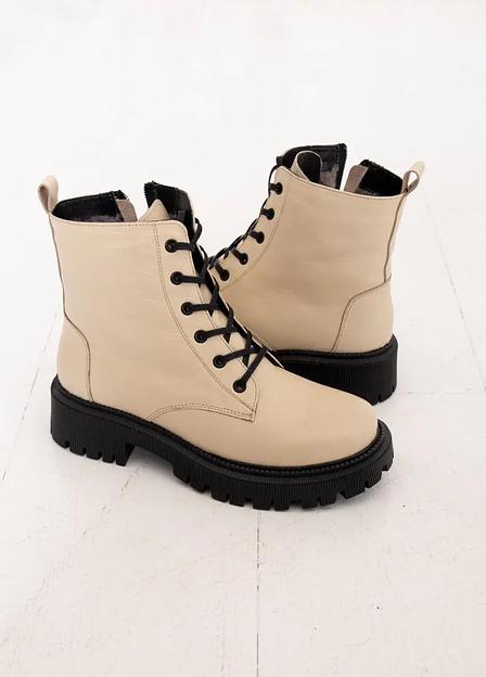 Ботинки зимние женские Onkei бежевая кожа, арт. M1041-1V ОПТ фото 1