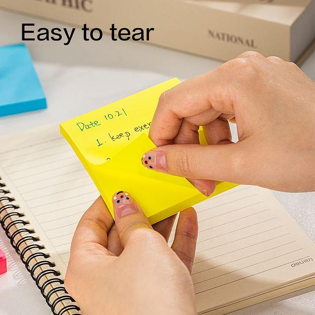 Блок самоклеящийся бумажный Deli EA044 76x76мм 80лист. ассорти фото 3