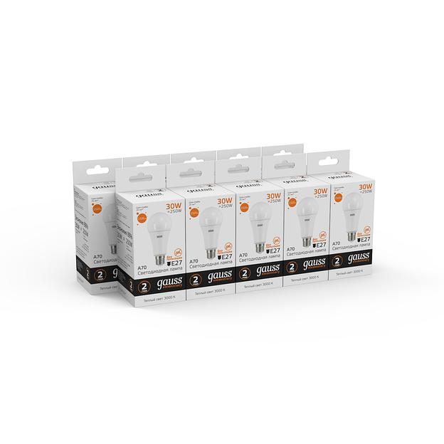 GAUSS 73219 Светодиодная лампа LED Elementary A67 30W E27 2320lm 3000K 1/10/50 0 фото 4