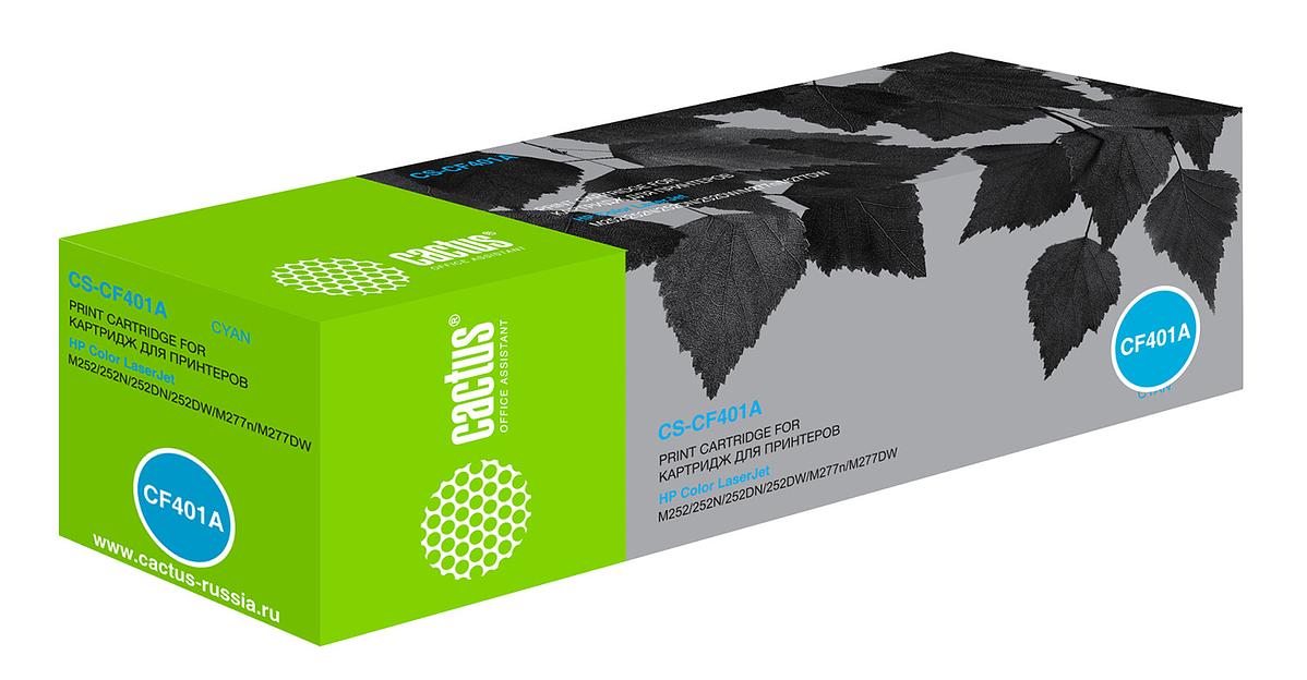 Картридж лазерный Cactus CS-CF401A CF401A голубой (1400стр.) для HP CLJ M252/252N/252DN/252DW/M277n/M277DW фото 1
